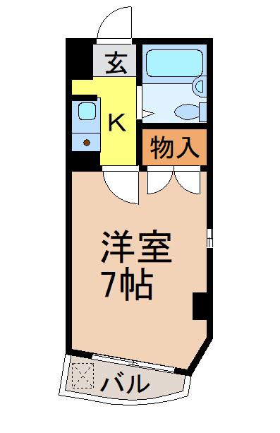 ションブルジス加賀(1K/4階)の間取り写真