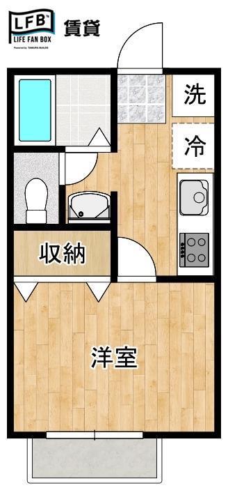 クレールハウス(1K/2階)の間取り写真
