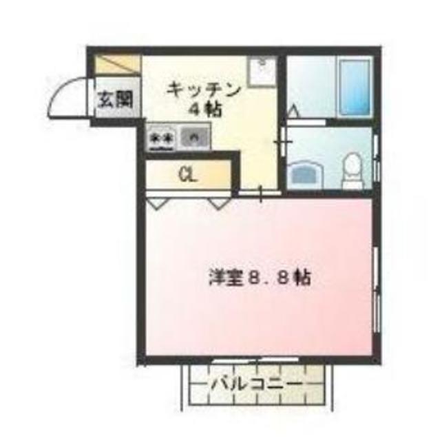 新大成コーポ(1K/2階)の間取り写真