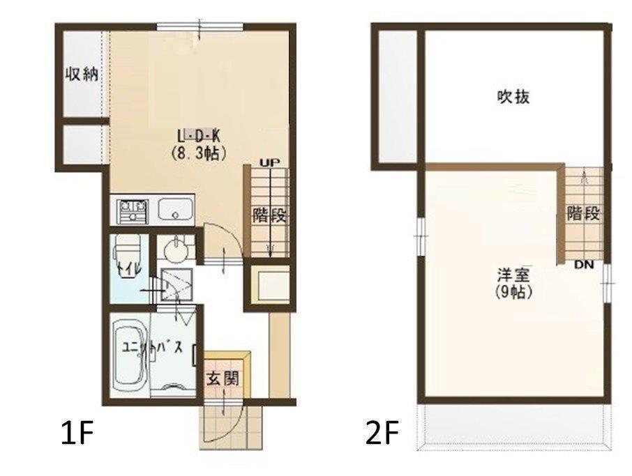 ラテ白根(1LDK/1階)の間取り写真