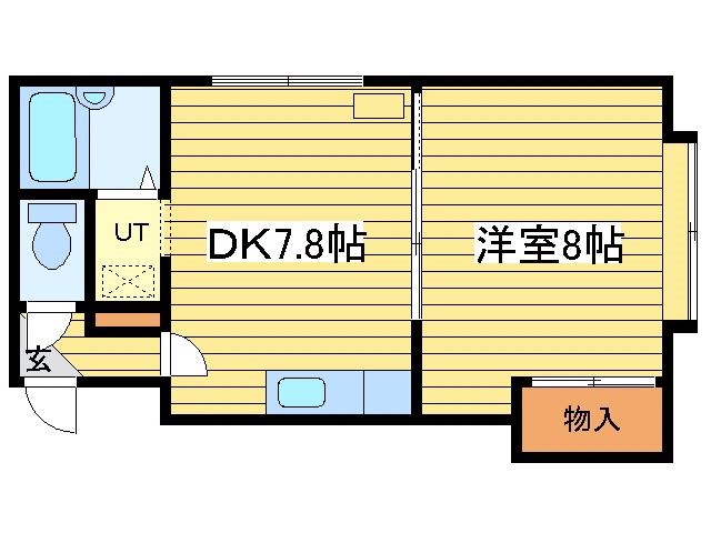 GOODI(1DK/2階)の間取り写真
