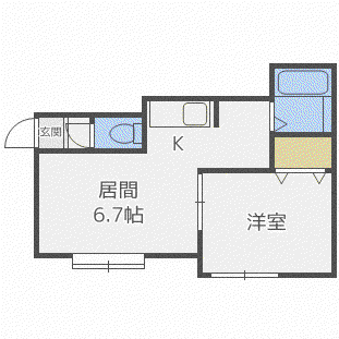 ブランネージュ東(1LDK/3階)の間取り写真