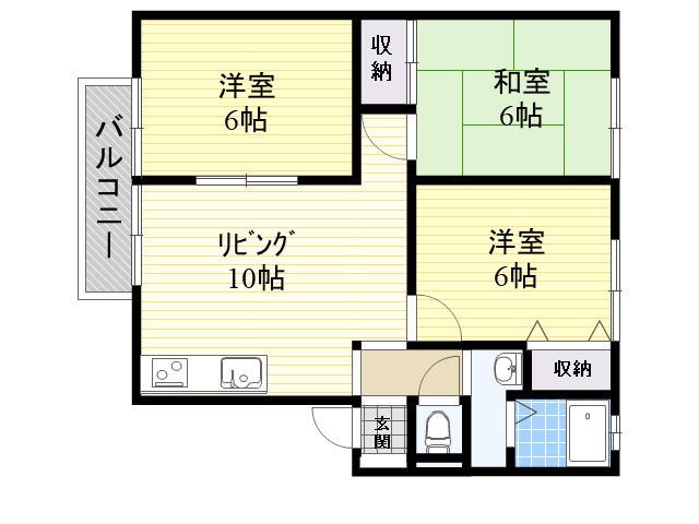 サンガーデン後藤(3LDK/1階)の間取り写真