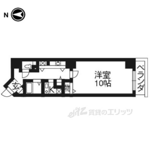 ビレイユ真英河原町(1K/8階)の間取り写真