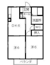 メゾン道(2DK/2階)の間取り写真