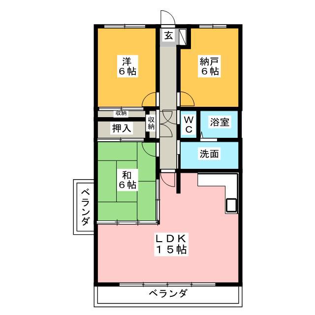 グランドヴォーグ(3LDK/1階)の間取り写真