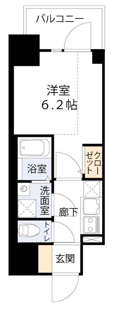 JMFレジデンス都島(1K/5階)の間取り写真