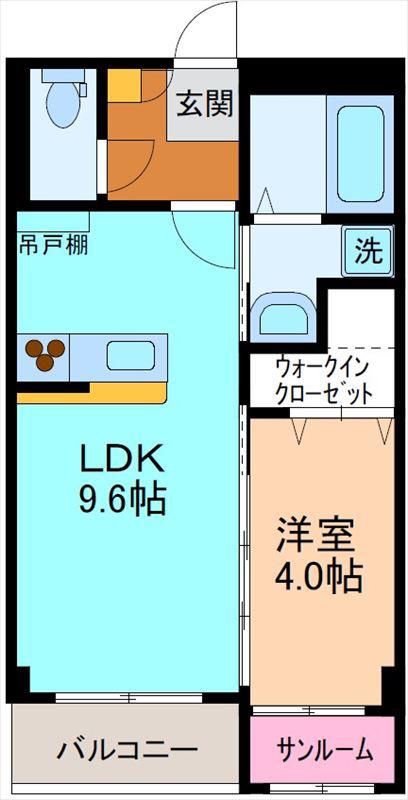 カーサフレンテ長江(1LDK/2階)の間取り写真
