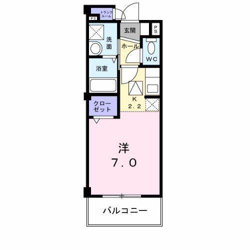 エテルノカーサ東千葉(1K/6階)の間取り写真
