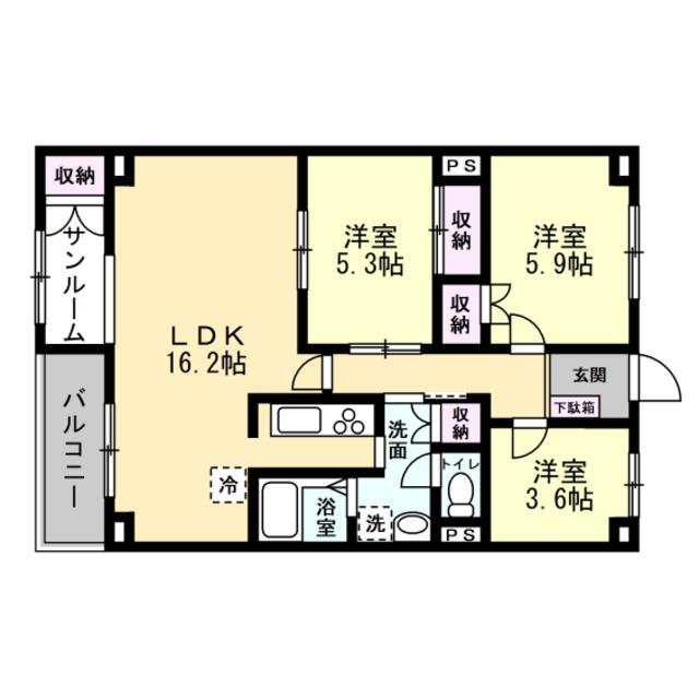 AGROST TOWER(3DK/10階)の間取り写真