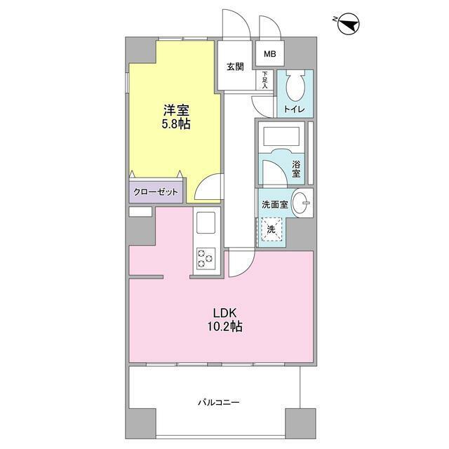 ボヌール都立大学参番館(1LDK/2階)の間取り写真