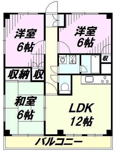 ティエスビル(3LDK/3階)の間取り写真
