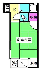 フラット練馬3(1K/1階)の間取り写真
