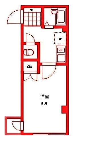 ライフランド新子安(1K/2階)の間取り写真