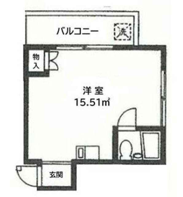 コーポ恵(ワンルーム/3階)の間取り写真