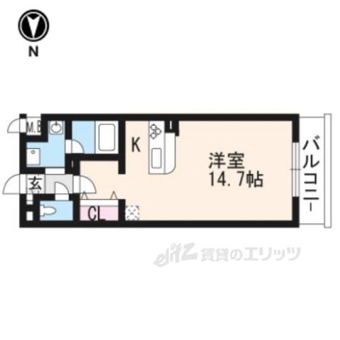 ルミナス都(1K/2階)の間取り写真