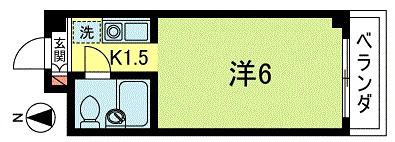 エルニド(1K/2階)の間取り写真