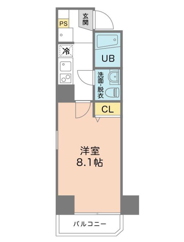リベルテ四ツ木(1K/7階)の間取り写真
