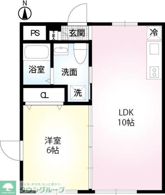 秀マンション(1LDK/1階)の間取り写真