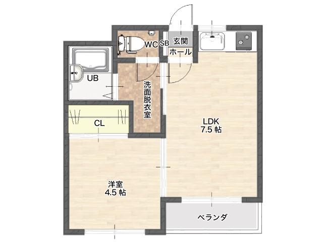 リブ駒ヶ根C(1LDK/1階)の間取り写真