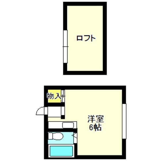 ホックスエイト(ワンルーム/2階)の間取り写真
