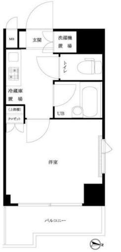 ルーブル武蔵小杉参番館(1K/2階)の間取り写真