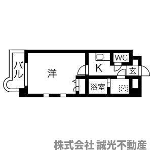 ビエラコート大橋(1K/6階)の間取り写真