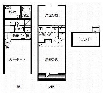 T.M.S B(1LDK/1階)の間取り写真
