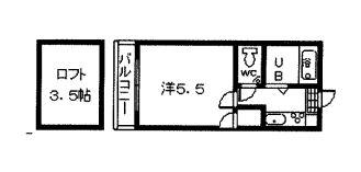 グランシャリオ当新田(1K/1階)の間取り写真