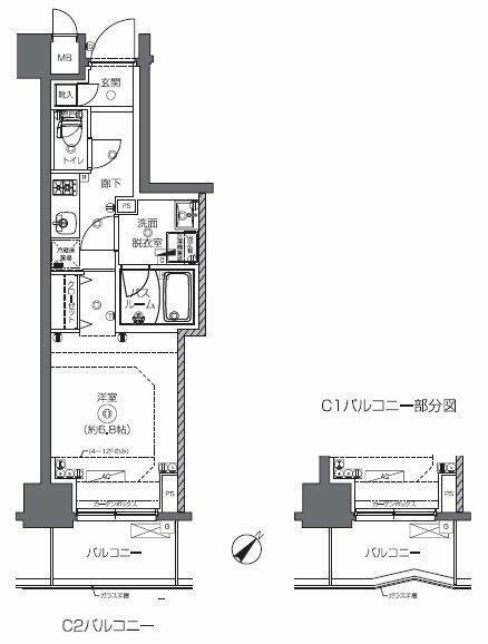 ズーム日本橋馬喰町(1K/9階)の間取り写真