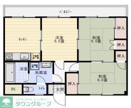 パークインフジ(3DK/2階)の間取り写真