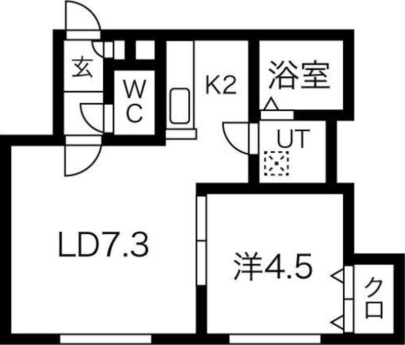 グラチェ(1LDK/2階)の間取り写真