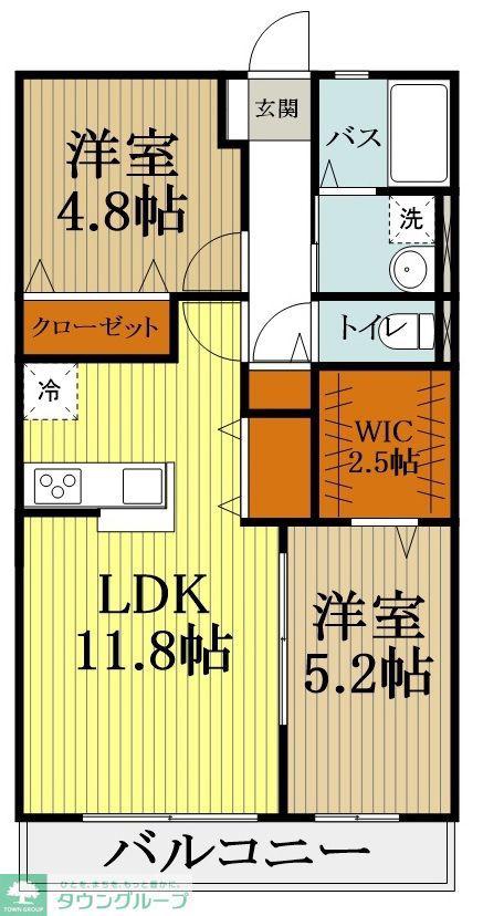 メゾン・ド・ウエスト(2LDK/1階)の間取り写真