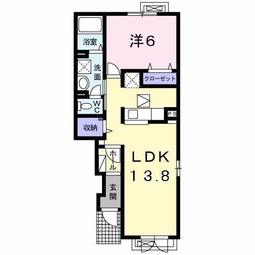 テール・ベレピ(1LDK/1階)の間取り写真