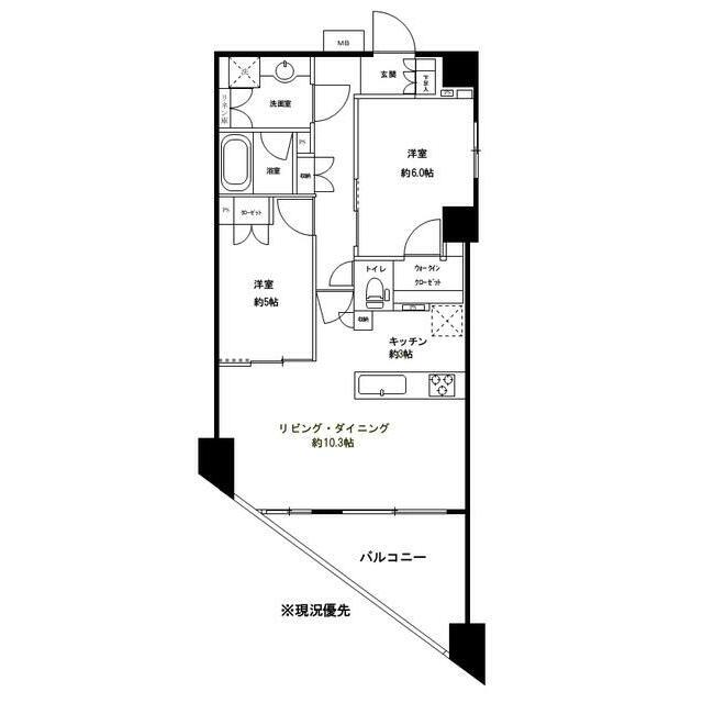 パレステージ藤沢シャインコート(1SLDK/14階)の間取り写真