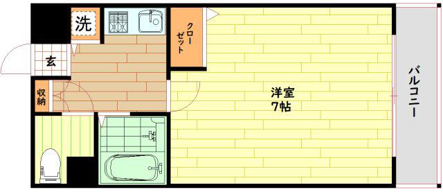 リーガル都島(1K/9階)の間取り写真