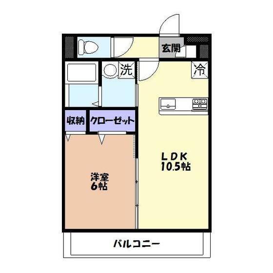 オラクルベリー(1LDK/2階)の間取り写真