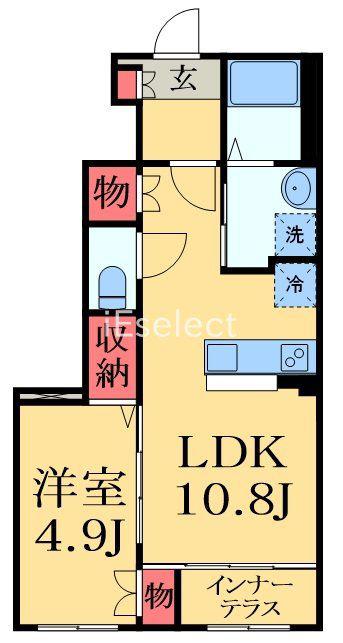 プランドール・K(1LDK/1階)の間取り写真