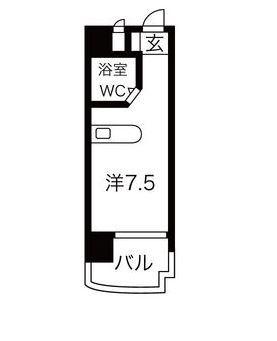 ロマネスク博多駅前(ワンルーム/12階)の間取り写真