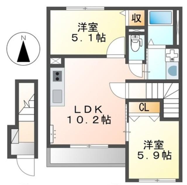 エバーラストエデン(2LDK/2階)の間取り写真