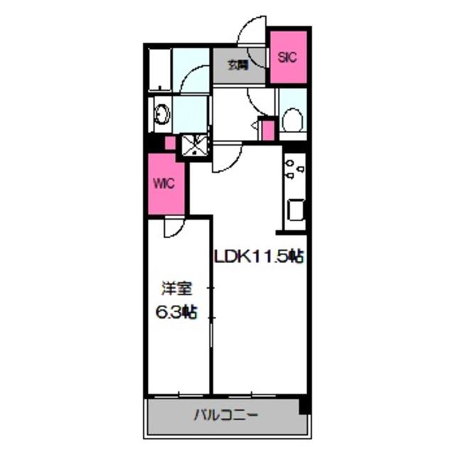 プレサンス ロジェ 京橋グランスクエア(1LDK/2階)の間取り写真