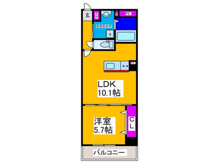 阪南町プロジェクト(1LDK/6階)の間取り写真
