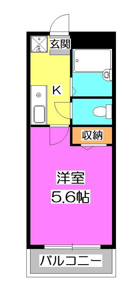 ホワイトスクエア(1K/2階)の間取り写真