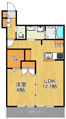 CALM CITY綱島(1LDK/2階)の間取り写真