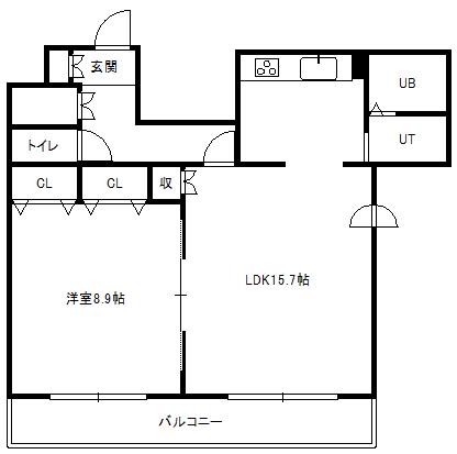 パレスニーノ20(1LDK/2階)の間取り写真