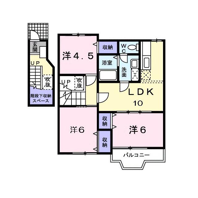 ノーヴァAB(3LDK/2階)の間取り写真