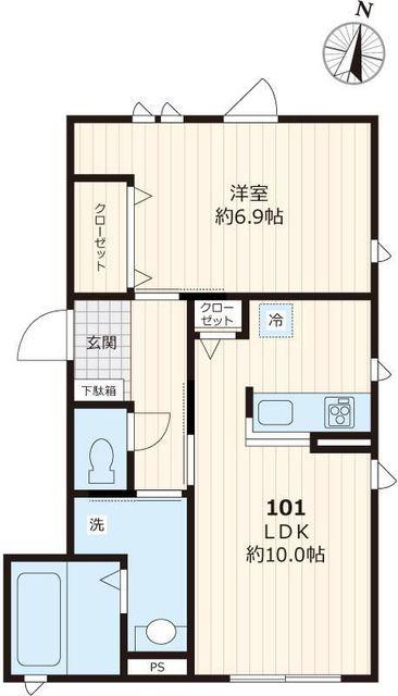 LIEN PAULIER(1LDK/1階)の間取り写真