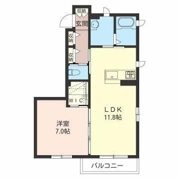 コクリコート A棟(1LDK/1階)の間取り写真