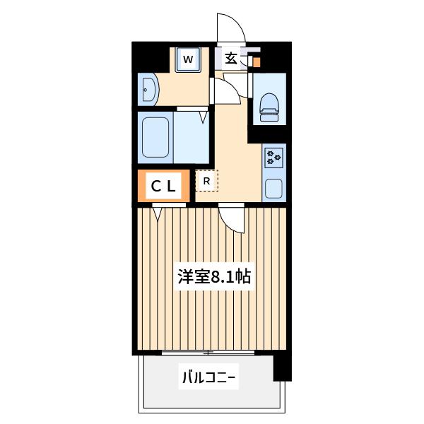 レフレール(1K/2階)の間取り写真