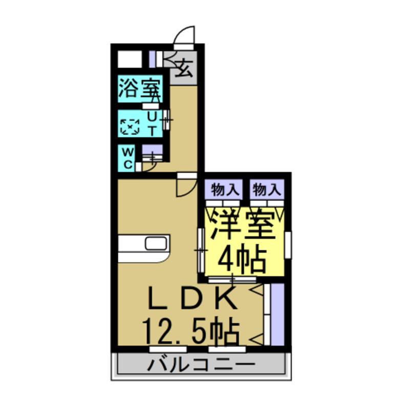 フレンドY(1LDK/4階)の間取り写真